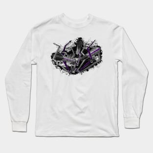 Grunge Demisexual Pride Graffiti Lightning and Arrows Long Sleeve T-Shirt